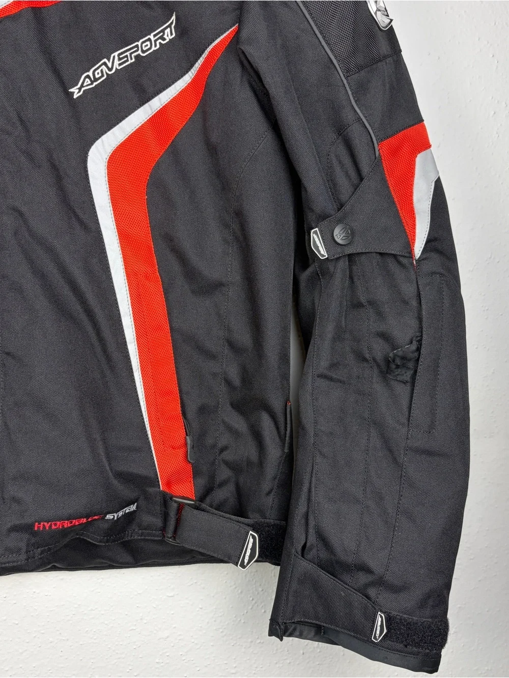 AGVSPORT Hydrobloc Motorcycle Jacket Men XL Armored Black Red Riding Biker